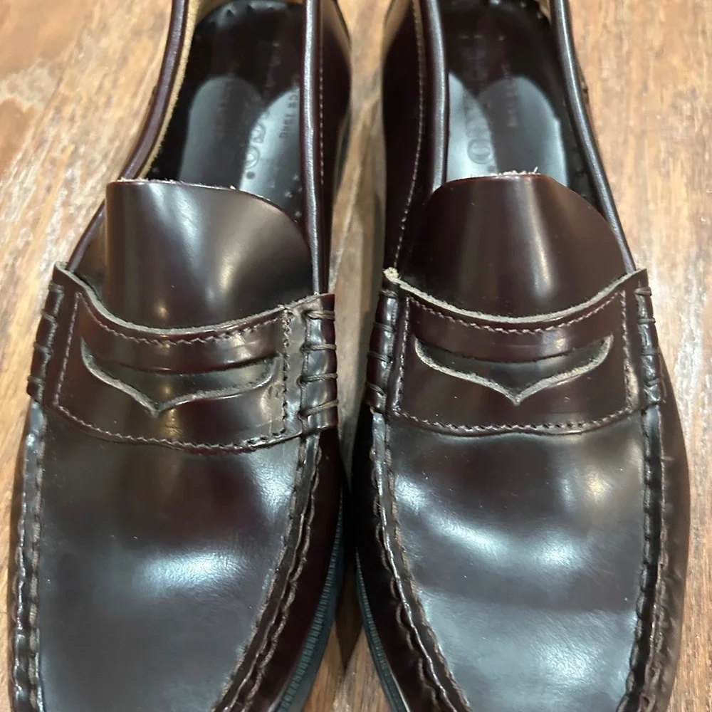 Sebago Plaza II Loafers Mens Burgundy Leather Penny Loafer B616102 Size 8M